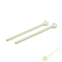 Clip / clamp farm plastic sachet ivory 3x19cm, lot of 2pcs INOMATA Japan