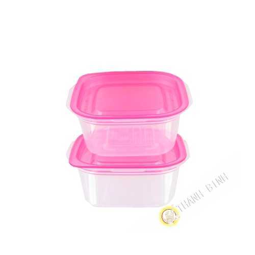 Box square 270ml microwave, lot of 2pcs 11x12xH5cm INOMATA Japan