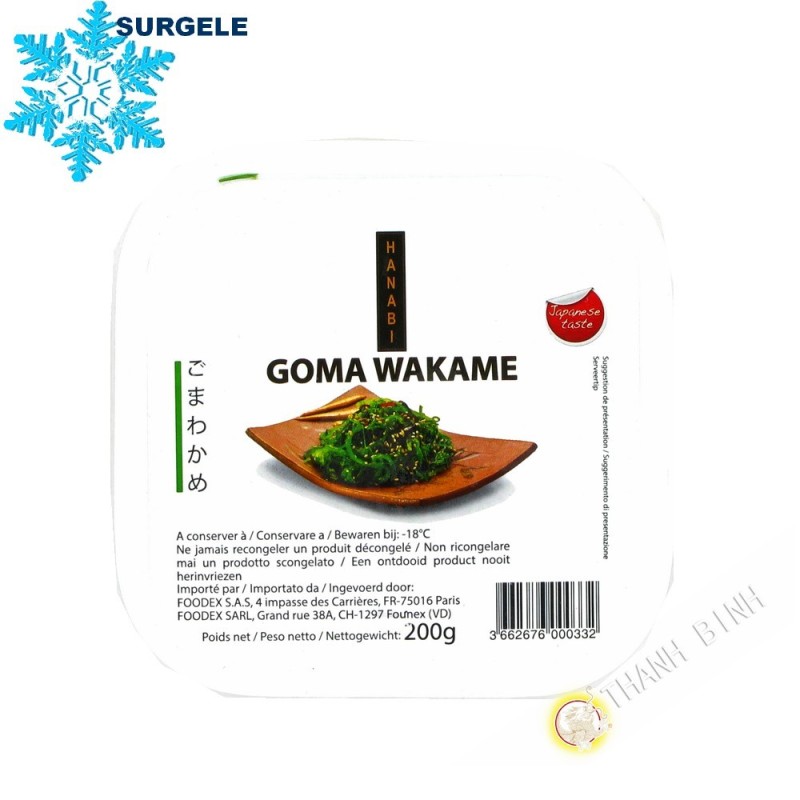 Seaweed salad wakame seasoned HANABI 200g China - SURGELES