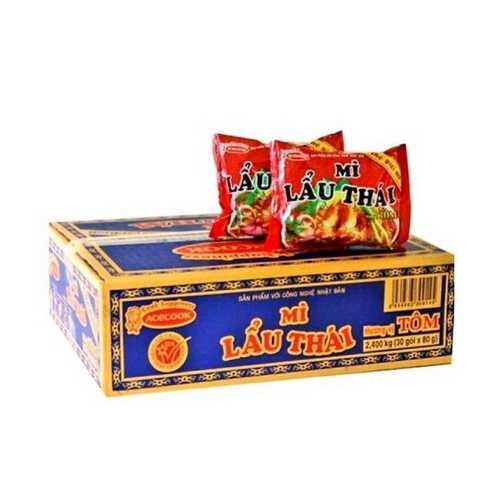 Soupe nouille instantanée HAO HAO crevette aigre épice ACECOOK carton 30x75g Vietnam