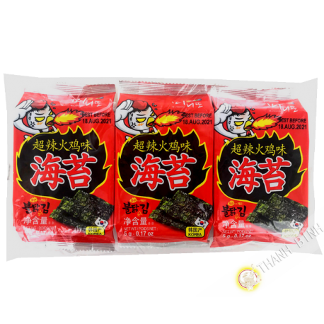 Spicy grilled seaweed MANIDDO 3x5g Corea