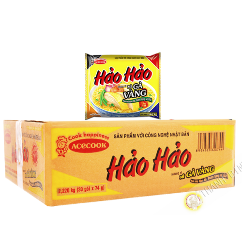 Sopa de fideos de pollo amarillo HAO HAO ACECOOK 30x70g Vietnam