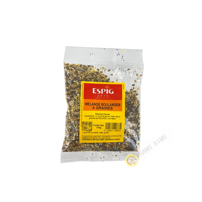 Mélange boulanger 6 graines ESPIG 100g