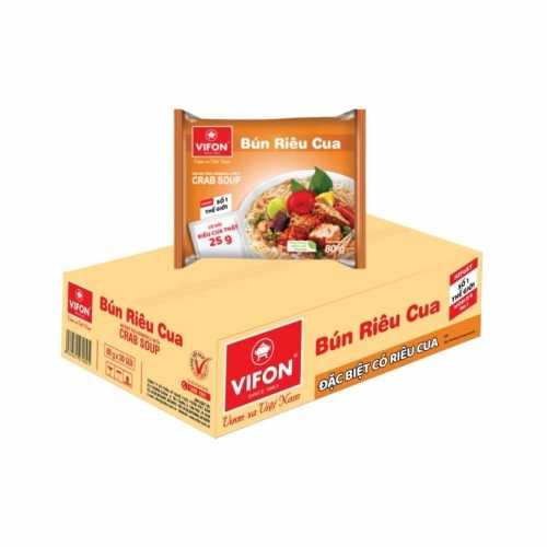 Sopa con fideos de bun rieu cua VIFON de cartón 30x85g Vietnam