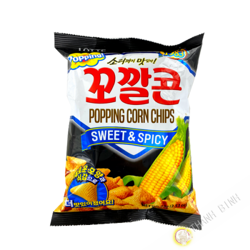Sweet & spicy corn chips 72g MONKFISH Korea