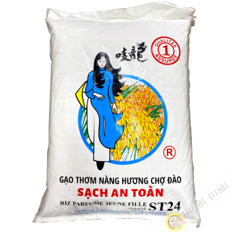 Riz long parfumé sans résidus de pesticides JEUNE FILLE variété ST24 18kgs Vietnam 2020