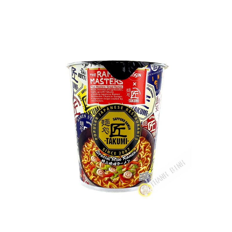 Nouille ramen takumi miso cup NISSIN 74g Corée