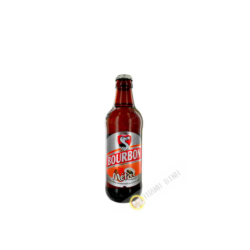 Bière Bourbon Metiss arômatisée au litchi alcool 3,5% 330ml Réunion