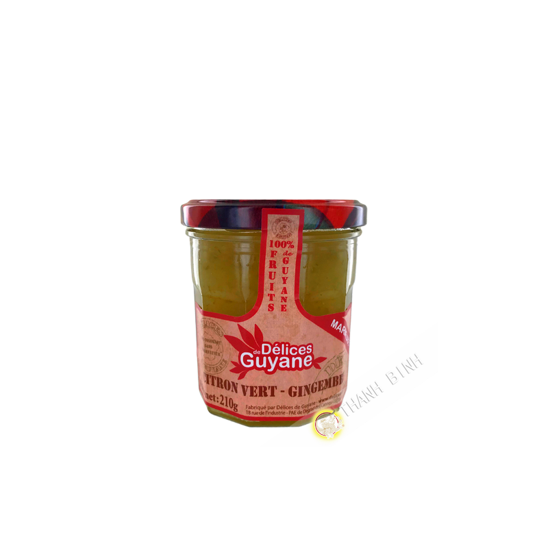 Confiture Marmelade Citron vert Gingembre 210g Guyane