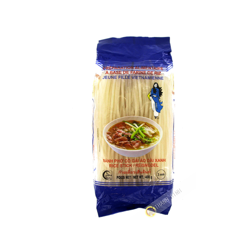 Vermicelle de riz pho JEUNE FILLE 3mm Vietnam 400g Vermicelle de riz pho JEUNE FILLE 3mm Vietnam 400g