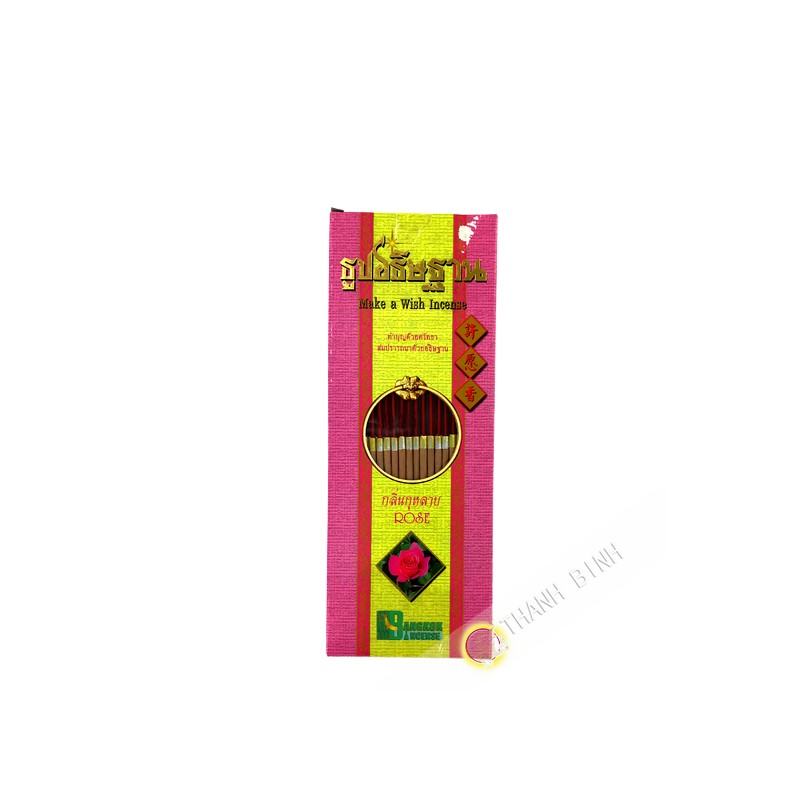 Encens Thaï parfumé Rose 22cm 100g Thailande