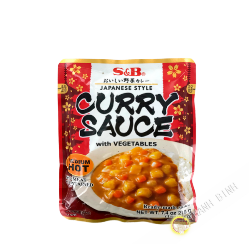 Sauce curry instantanée avec légumes moyennement épicée S&B 210g Japon