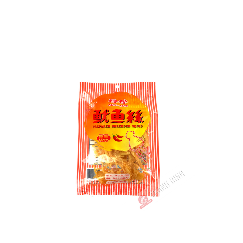 Seiche préparé épicé JANE JANE 50g Taiwan Seiche préparé épicé JANE JANE 50g Taiwan