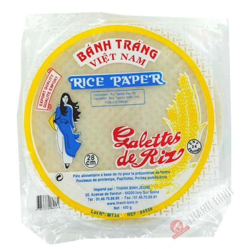 Papel de arroz 28cm de las fna FEUNE FILLE 1kg de Vietnam