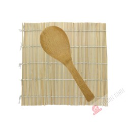 Tapis sushi 20x24cm+ cuillère en bambou SADOMAW Chine
