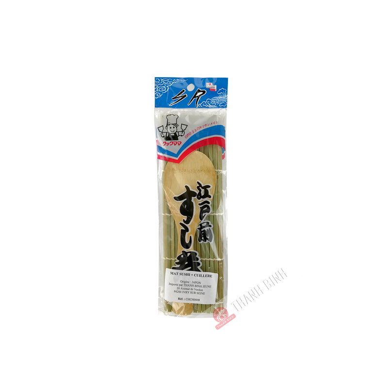 Thảm cuốn sushi 24x24cm + thìa Chine