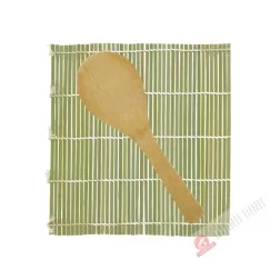 Tapis Sushi en bambou 24x24cm + cuillière Chine