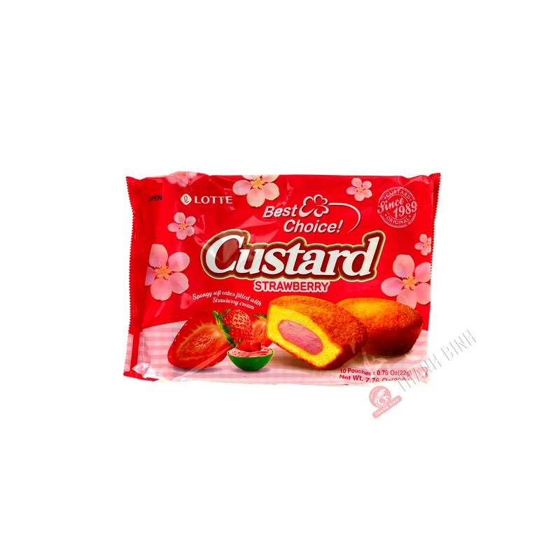 Gâteau crème Custard Pie Fraise LOTTE 220g Vietnam