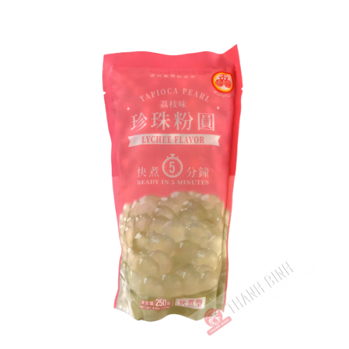 Bille tapioca pour bubble tea litchi WUFUYUAN 250g Chine