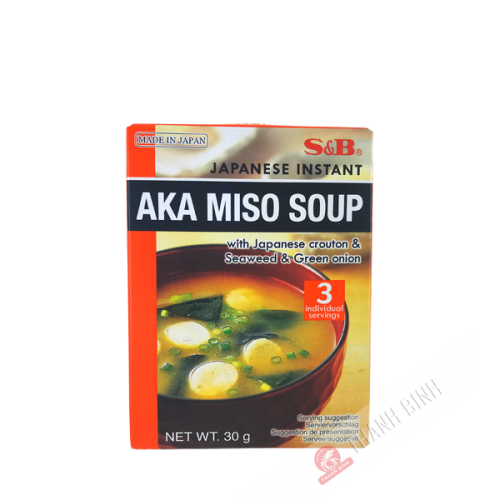 S & B Instant dark miso aka soup 30g Giappone