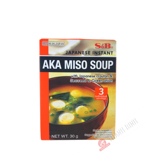 Sopa de miso oscuro instantáneo S&B aka 30g Japón