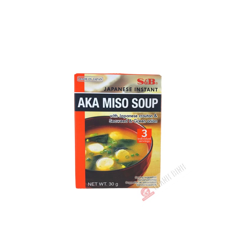 Soupe miso aka foncée instantanée S&B 30g Japon