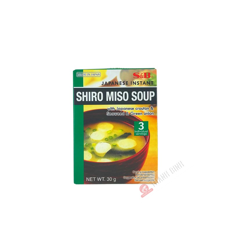 Instant klar shiro Miso Suppe s & B 30g Japan