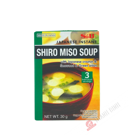 Soupe miso shiro clair instantanée S&B 30g Japon