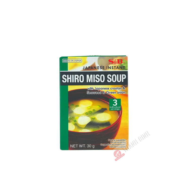 Soupe miso shiro clair instantanée S&B 30g Japon Soupe miso shiro clair instantanée S&B 30g Japon
