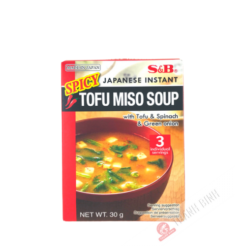 Sopa de miso picante instantánea de tofu S&B 30g Japón