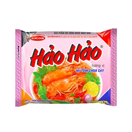 Sopa de fideos instantáneos HAO HAO camarón agria especias ACECOOK 75g de Vietnam