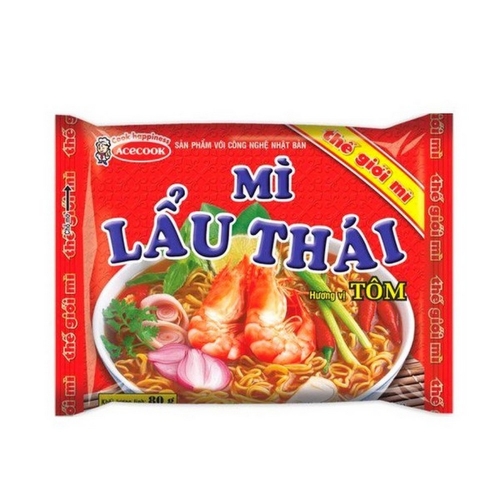 Instantánea de fideos salteados Lau Thai tomyum camarón cebolla ACECOOK 83g de Vietnam