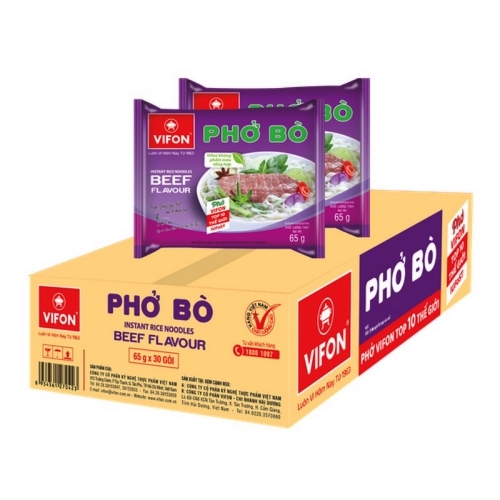 Sopa pho carne VIFON de cartón 30x60g Vietnam