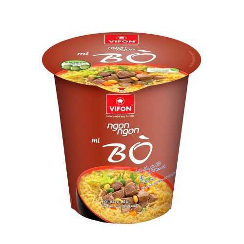 Mì ly bò ăn liền Ngon Ngon VIFON 60g Việt Nam