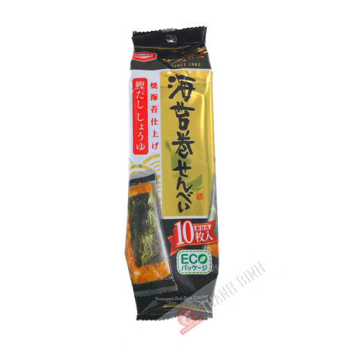 Crackers de riz à la sauce soja et bonite avec feuille d'algue KAMEDA 52g Japon