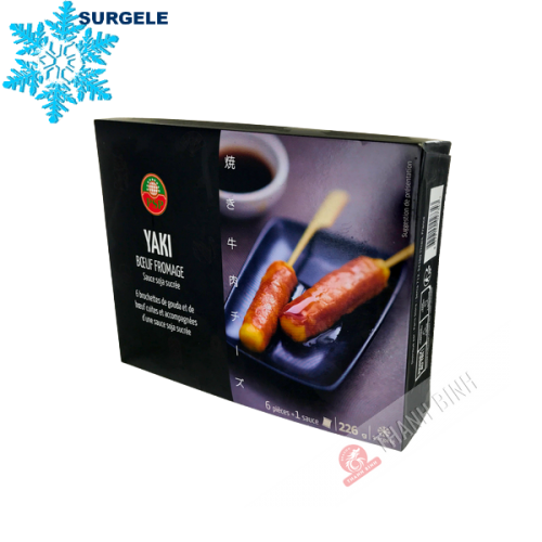 Brochette Yaki  boeuf fromage avec sauce soja sucrée 226g - SURGELES