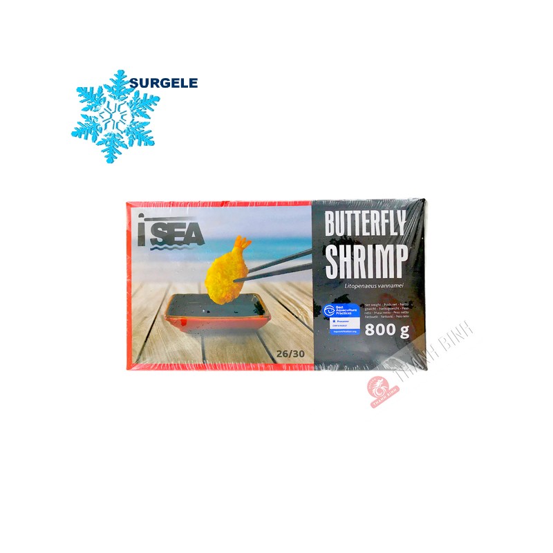 Crevettes panées butterfly 26/30 800G Vietnam - SURGELES