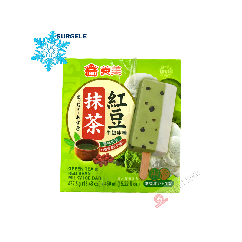 Green Tea & Red Bean Ice Cream 5 sticks IMEI 437.5g Taiwan - SURGELES Green Tea & Red Bean Ice Cream 5 sticks IMEI 437.5g Taiwan - SURGELES