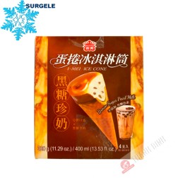 Glace Buble tea sucre brun avec perles 4 gaufrettes IMEI 320g Taiwan - SURGELES
