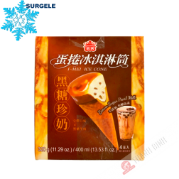 Glace Buble tea sucre brun avec perles 4 gaufrettes IMEI 320g Taiwan - SURGELES