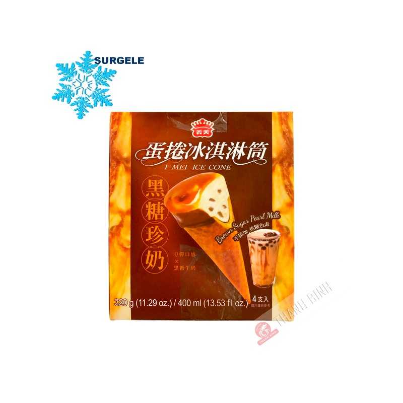 Glace Buble tea sucre brun avec perles 4 gaufrettes IMEI 320g Taiwan - SURGELES