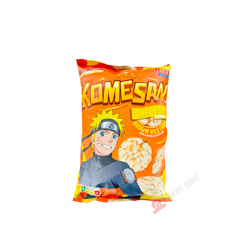Gepuffte braune Reischips mit KOMESAN-Käse 60g EU Gepuffte braune Reischips mit KOMESAN-Käse 60g EU