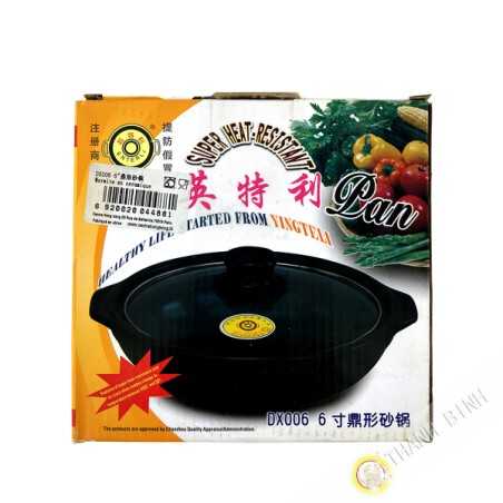 Marmite noire en terre 18cm Chine