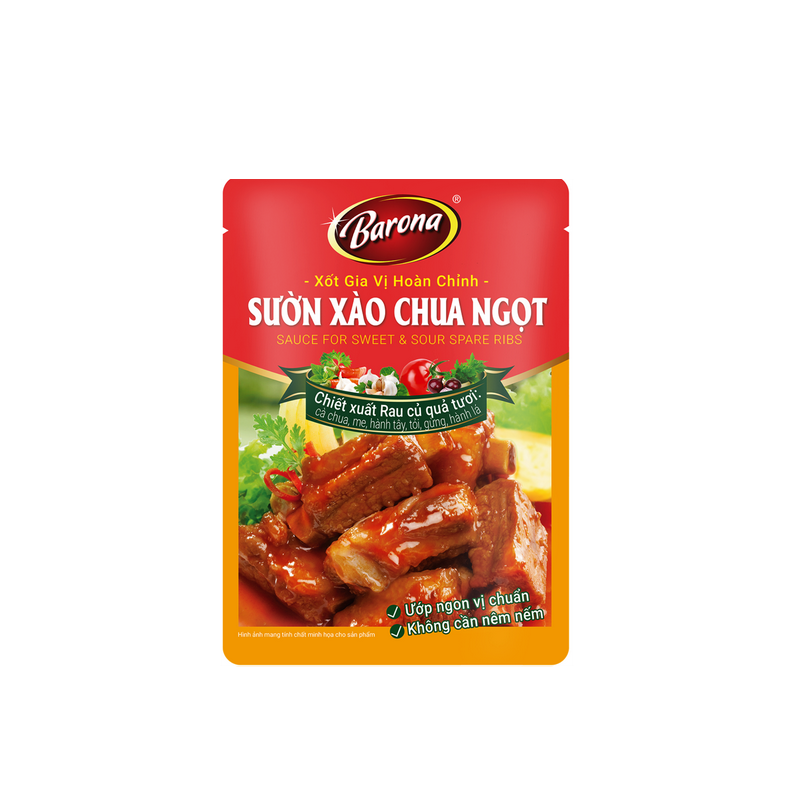 Nước sốt sườn chua ngọt - 80g - BARONA Nước sốt sườn chua ngọt - 80g - BARONA