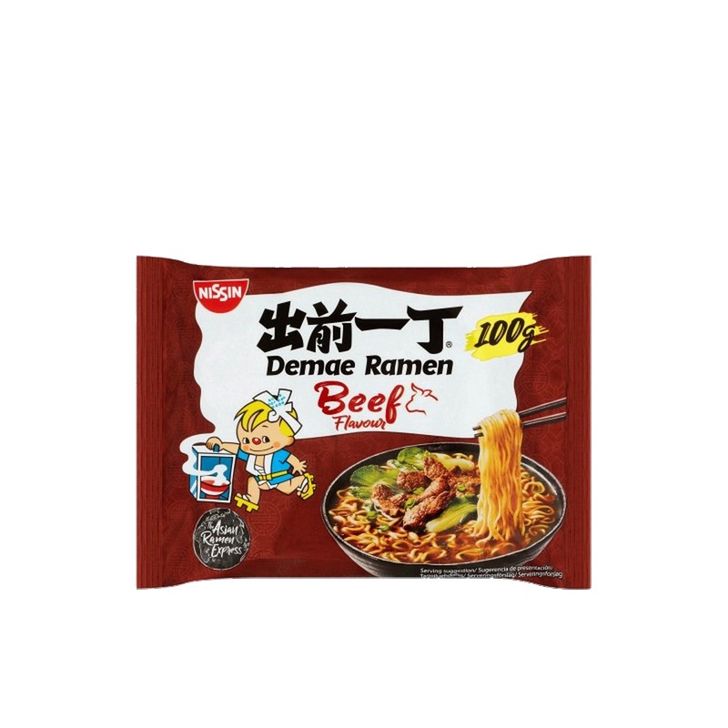 Zuppa di noodle Ramen Demae di manzo NISSIN 100g Ungheria