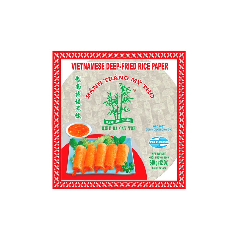Galette de riz 22cm pour nems 3 BAMBOU 340g VIETNAM