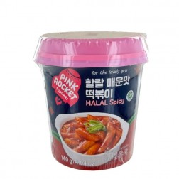 Topokki pimenté Halal en bol PINK ROCKET 140g Corée du Sud