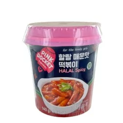 Topokki pimenté Halal en bol PINK ROCKET 140g Corée du Sud