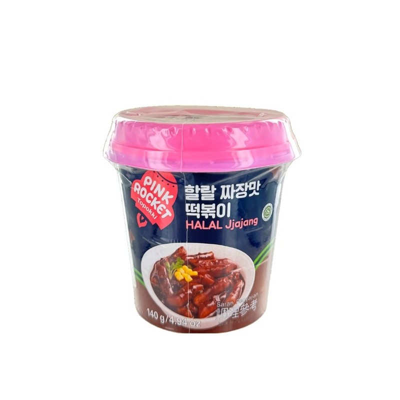 Topokki jjajang Halal en bol PINK ROCKET 140g Corée du Su