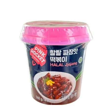 Topokki jjajang Halal en bol PINK ROCKET 140g Corée du Su